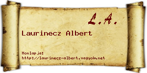 Laurinecz Albert névjegykártya
